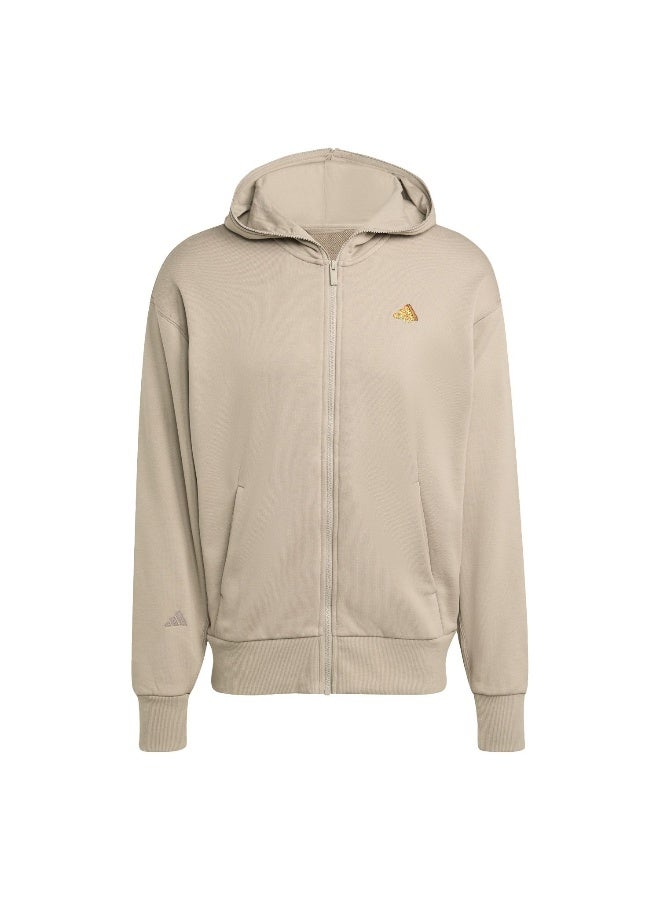 Adidas M Fn Hoodie Beige Training Track Tops For Men XL  - Image 1