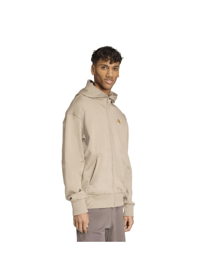 Adidas M Fn Hoodie Beige Training Track Tops For Men XL  - Image 4
