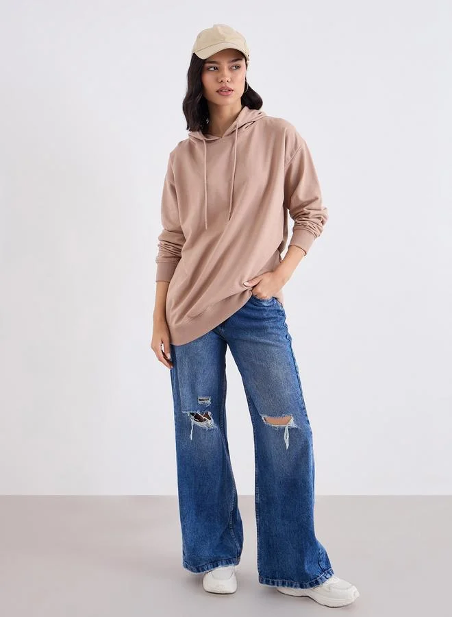 Styli Regular Fit  Longline Hoodie