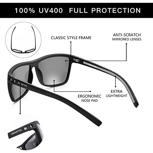 ZENOTTIC Polarized Sunglasses for Men Lightweight TR90 Frame UV400 Protection Square Sun Glasses - Image 5