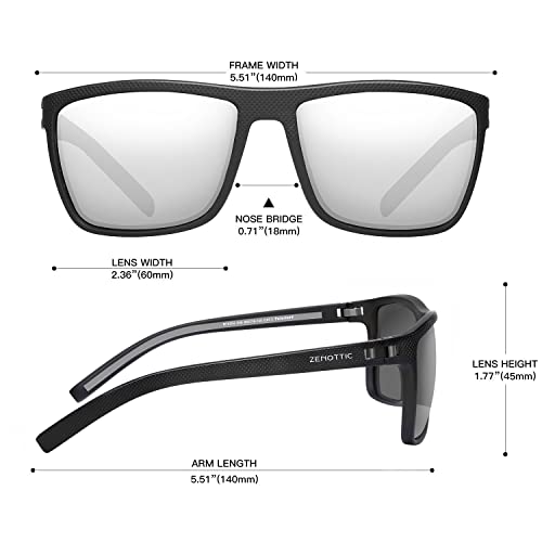 ZENOTTIC Polarized Sunglasses for Men Lightweight TR90 Frame UV400 Protection Square Sun Glasses - Image 3