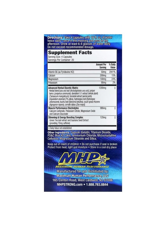 MHP XPEL Maximum Strength Herbal Diuretic 80 Capsules | Advanced Botanical Blend with Electrolytes | Fitness & Active Lifestyle Supplement - Image 3