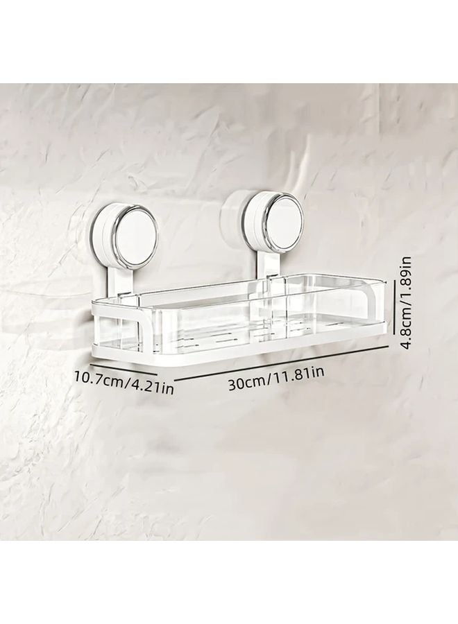 Grey No Drill Wall Mounted Storage Rack Suction Cup Shelf For Bathroom Kitchen Organization - Image 4