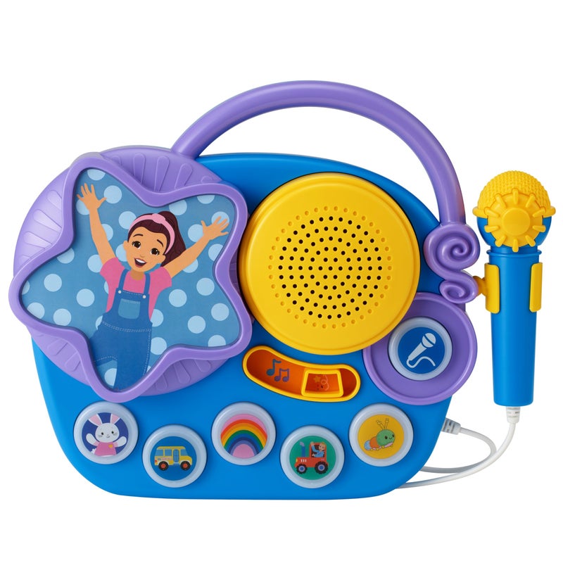 eKids Ms Rachel Karaoke Microphone with Boombox for Fans of Toddler Toys Kids Karaoke Machine with Built in Music Great Gifts for Kids - Image 2