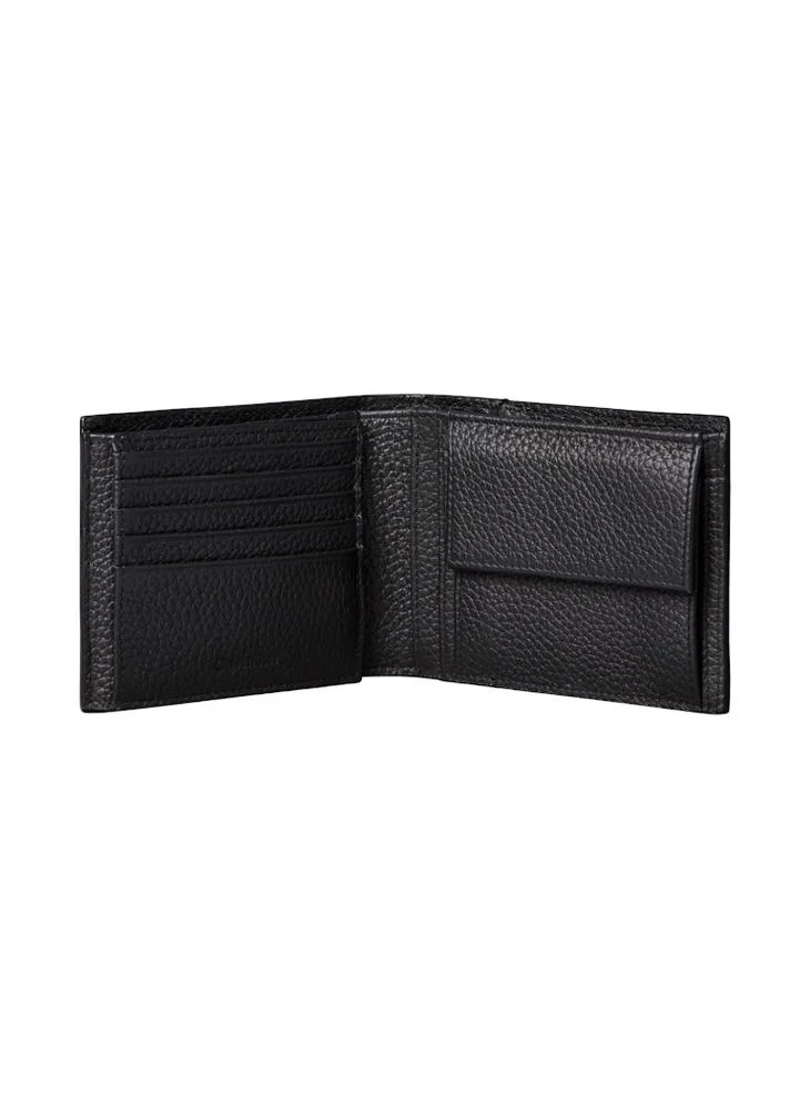 Calvin Klein Black Foil Embossed Leather Trifold Wallet for Men | Best Price UAE