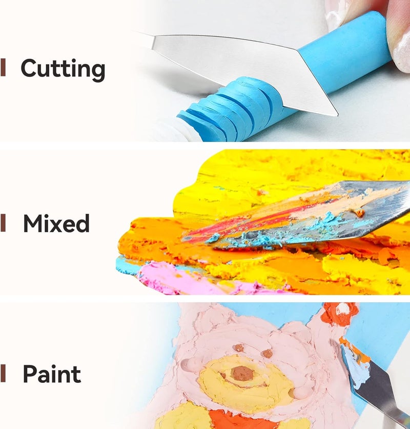Lightwish 2 Pieces Palette Knife Set Stainless Steel Spatula palette knife for oil painting acrylic painting, Painting Knife with Wood Handle for Artist Painting supplies - Image 3