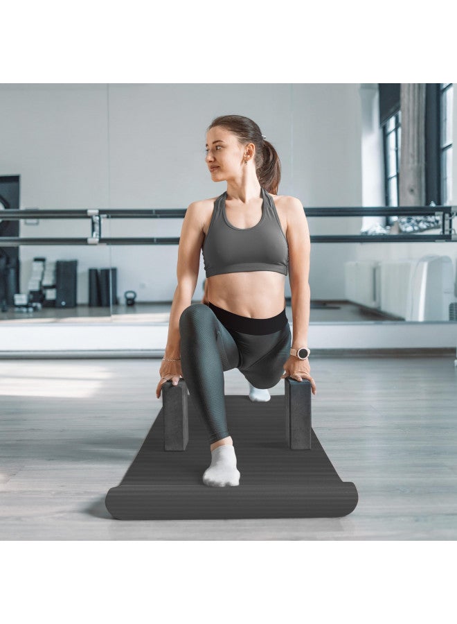 BalanceFrom BalanceFrom 7-Piece Set - Include Yoga Mat with Carrying Strap, 2 Yoga Blocks, Yoga Mat Towel, Yoga Hand Towel, Yoga Strap and Yoga Knee Pad (Gray, 1/2"-Thick Mat)  - Image 4