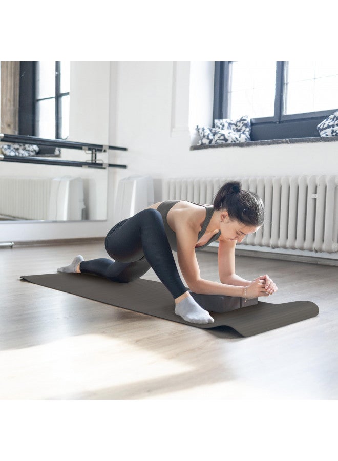 BalanceFrom BalanceFrom 7-Piece Set - Include Yoga Mat with Carrying Strap, 2 Yoga Blocks, Yoga Mat Towel, Yoga Hand Towel, Yoga Strap and Yoga Knee Pad (Gray, 1/2"-Thick Mat)  - Image 5