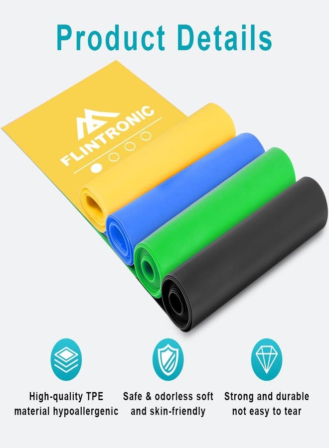 Flintronic Exercise Resistance Bands, 4 Pack Resistance Bands Set, TPE Elastic Bands with 4 Resistance Levels, 1.5M Workout Resistance Bands for Women and Men Strength Training, Yoga, Pilates - Image 4