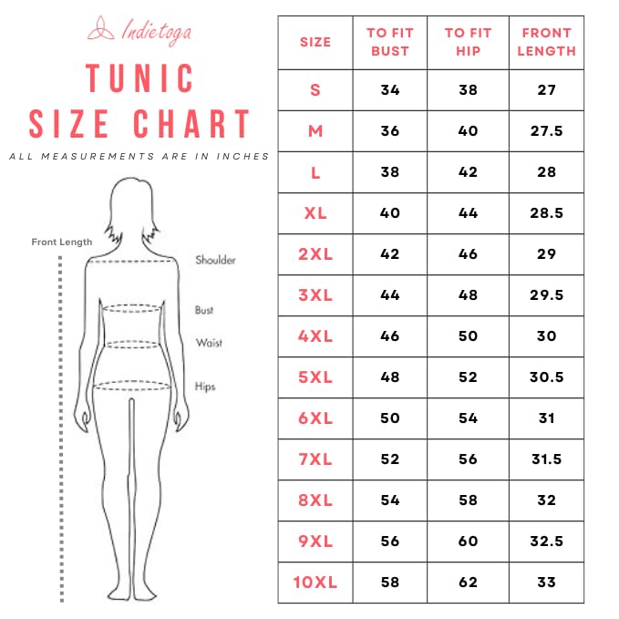 Indietoga Women's Plus Size Georgette Longline Tunic Tops (P10001577_Red Embroidered_2XL) - Image 2