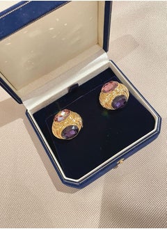 General Vintage Colored Gemstone Earrings  - Image 1