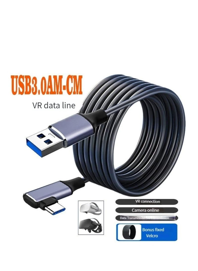 Generic - Link Cable 3M Compatible with Meta Quest Pro/Oculus Quest 2 Accessories and PC/Steam VR, High Speed PC Data Transfer, USB 3.0 to USB C Cable for VR Headset and Gaming PC - Image 1