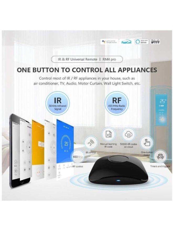 Broadlink RM4 Pro Smart IR & RF Universal Remote Hub – WiFi All-in-One Controller for TV, AC, STB, Curtain Motor, Smart Home Devices, Works with  Google Home - Image 3