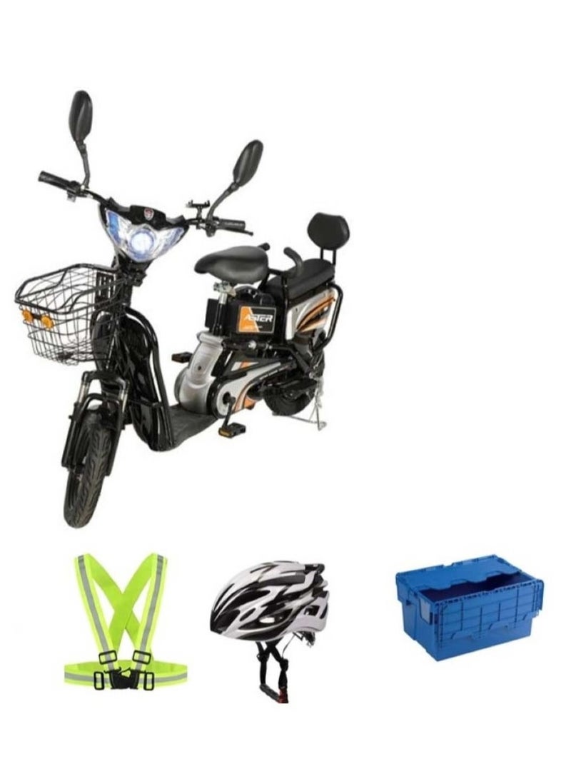 Aster Electric Grocery Bike 14 Size Tyre Black - Image 1