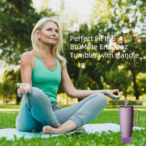 SLEILIN Silicone Boot and Rhinestone Magnetic Straw Cover Cap Compatible with BrüMate Era | Anti-Slip Silicone Protector for 40 oz Tumbler with Handle | Accessory Set for Stainless Steel Drinking Cup - Image 4