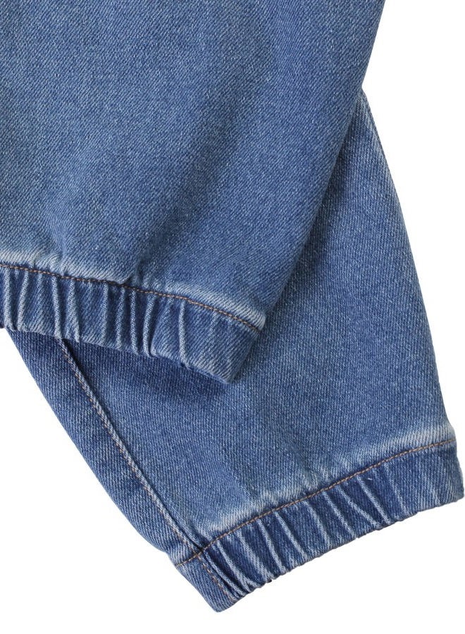 CAMLAKEE Boys Cargo Pants for Kids Stretch Elastic Waist School Youth Twill Joggers Denim 6-7 Years/Size 130 - Image 4