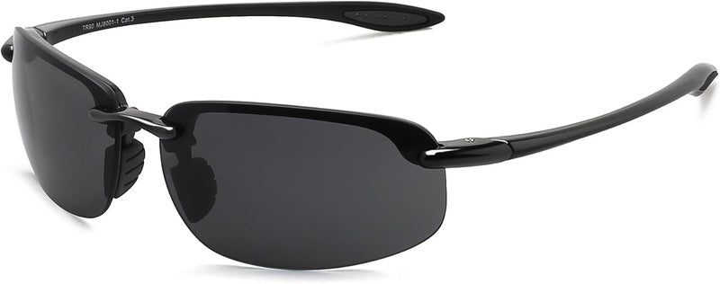 JULI Eyewear نظارات JULI الرياضية للرجال والنساء إطار TR90 بدون حواف للجري وصيد الأسماك والبيسبول والقيادة MJ8001 - Image 1