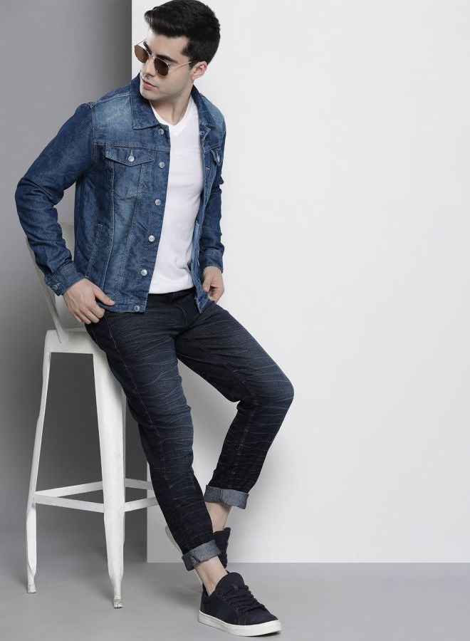 The Indian Garage Co Men Slim Fit Solid Round Neck Long Sleeves Jacket - Image 4