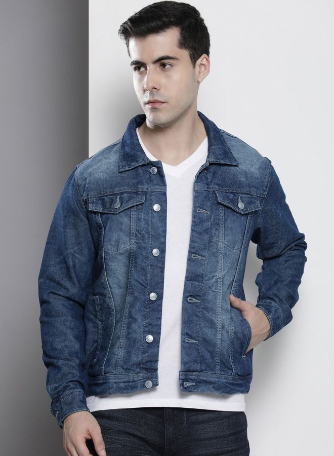 The Indian Garage Co Men Slim Fit Solid Round Neck Long Sleeves Jacket - Image 3