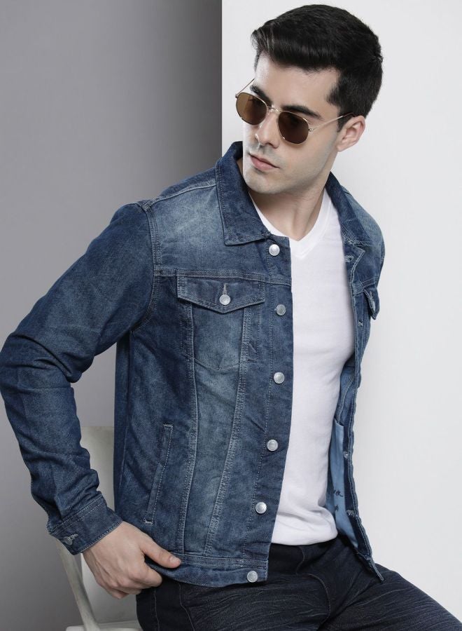 The Indian Garage Co Men Slim Fit Solid Round Neck Long Sleeves Jacket - Image 1