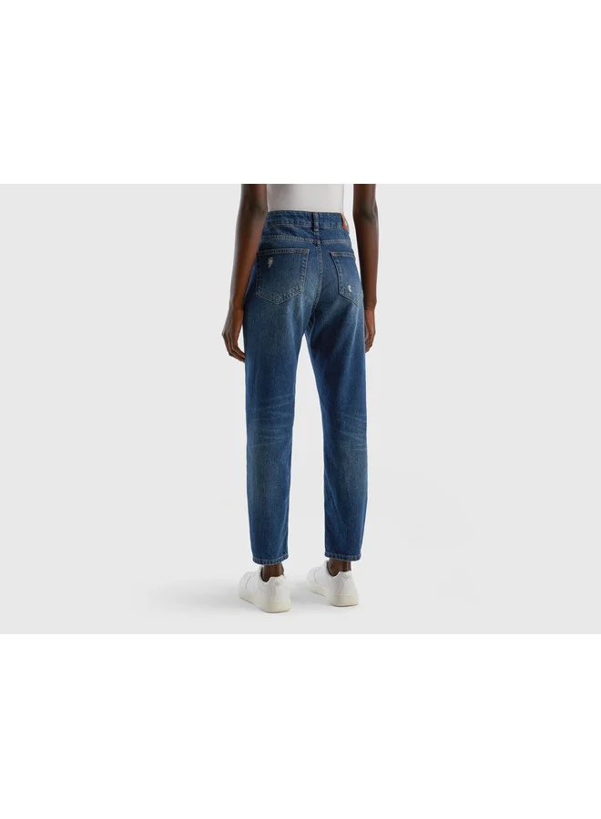 UNITED COLORS OF BENETTON Cropped High-Waisted Jeans