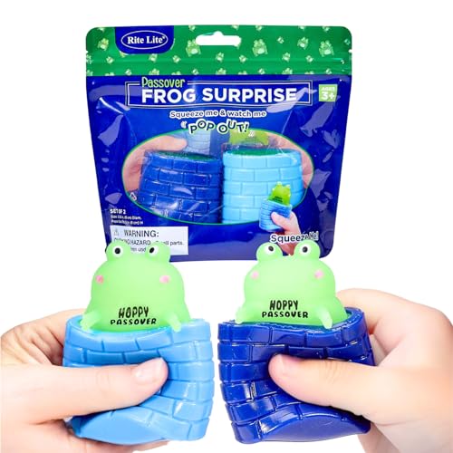 Rite Lite Passover Frog Gift Squishy Surprise Pops Out When You Squeeze Fun Addictive Squish Frog Pesach Seder Gifts Playful Learning Jewish Holiday Party Goodie Bag Favors Hours of Fun - Image 1