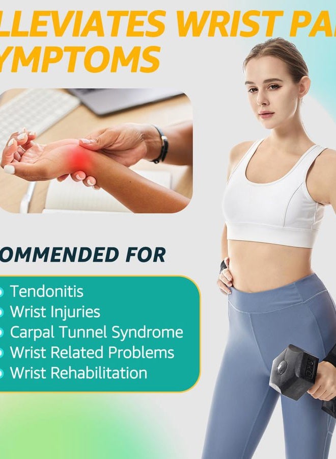 HiRui Wrist Brace Wrist Wraps Compression Wrist Strap, Wrist Support for Work Fitness Weightlifting Sprains Tendonitis, Carpal Tunnel Arthritis, Pain Relief, Adjustable Wristbands 2 PACK (Black, L) - Image 5