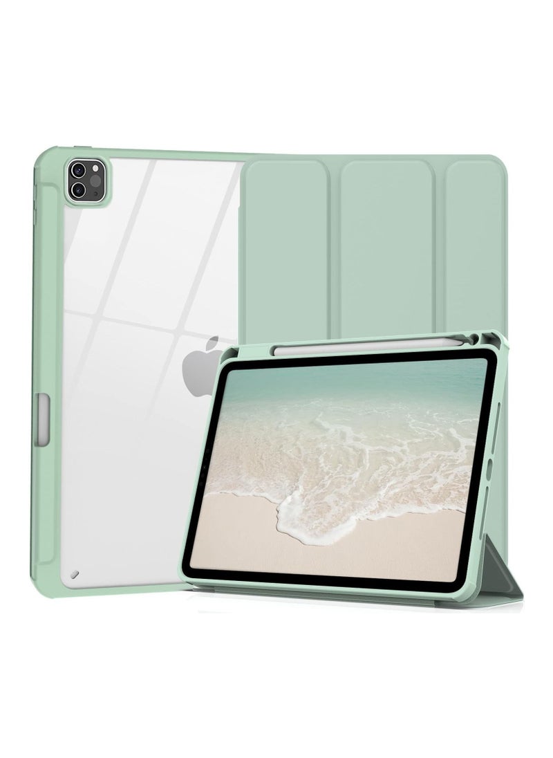EVO Slim Hybrid Case for iPad 9th/8th/7th Generation (2021/2020/2019) 10.2 Inch - [Built-in Pencil Holder] Shockproof Cover with Clear Transparent Back Shell mint green) 