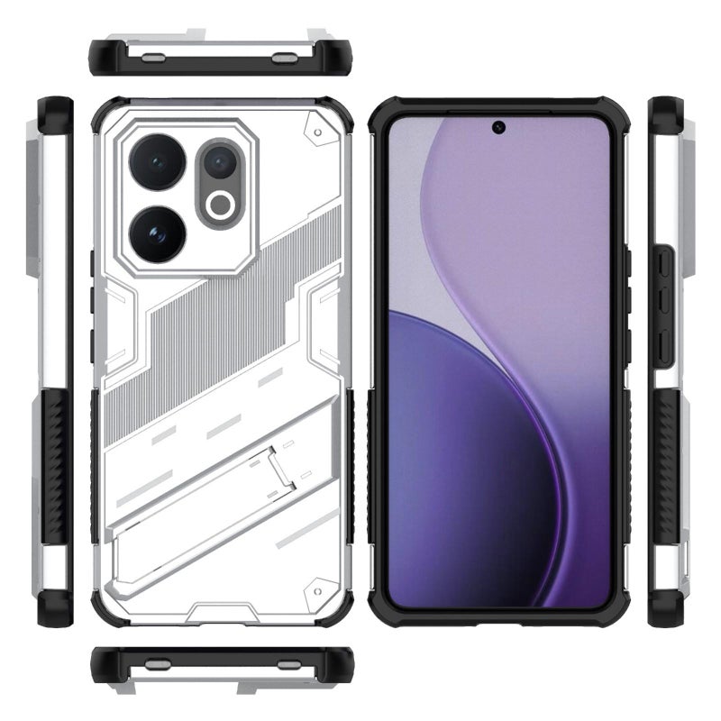 إيروريكس جراب هاتف 2 في 1 من البولي يوريثان الحراري مع حامل لهاتف vivo V60 5G Global Punk Armor (أبيض) - Image 3