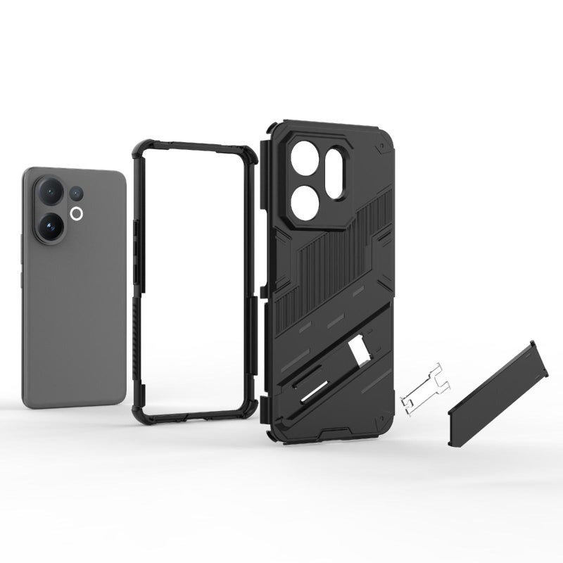 إيروريكس جراب هاتف 2 في 1 من البولي يوريثان الحراري مع حامل لهاتف vivo V60 5G Global Punk Armor (أبيض) - Image 5