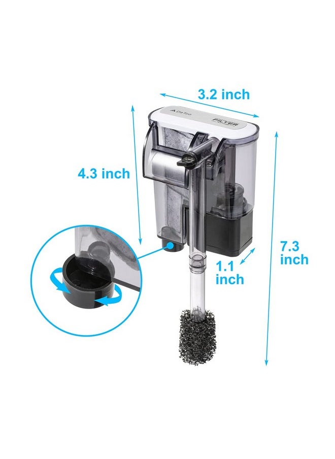 DATOO DaToo Aquarium Hang On Filter Small Fish Tank Hanging Filter Power Waterfall Filtration System  - Image 2