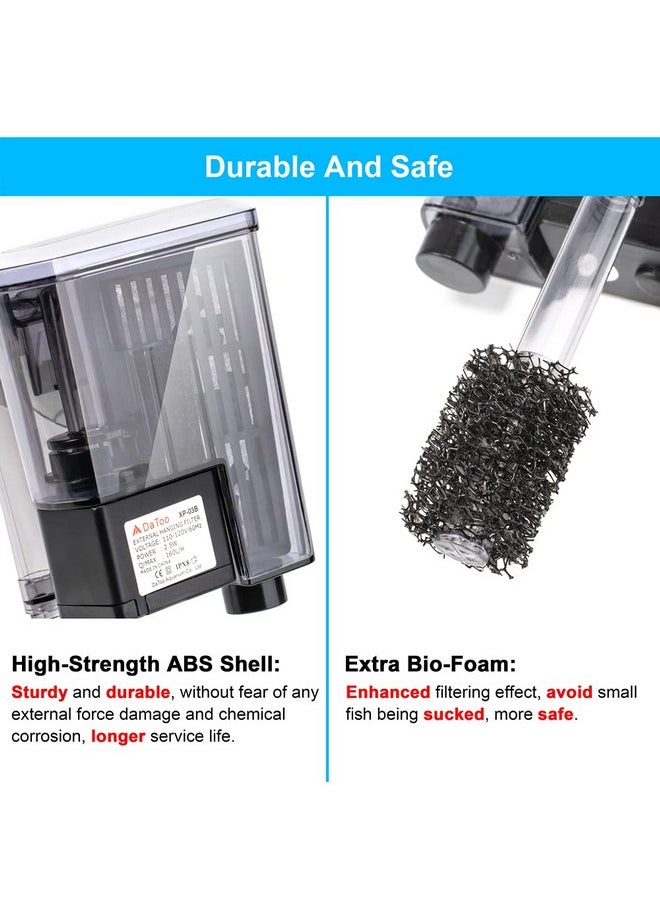 DATOO DaToo Aquarium Hang On Filter Small Fish Tank Hanging Filter Power Waterfall Filtration System  - Image 4
