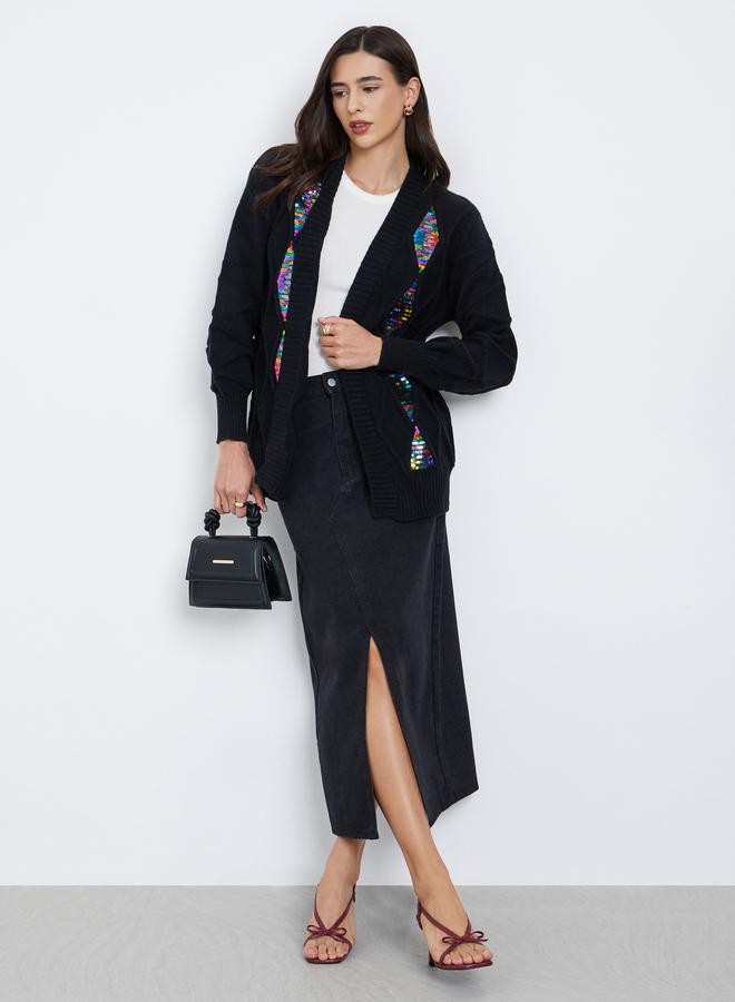 تايك تو كارديجان محبوك منمق بالترتر - Image 1