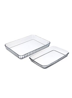 Borcam Rectangular Glass Ovenware Set 1900 ml 33.6x21.6x3.9 cm & 3800 ml 40x27x5 cm  - Image 4