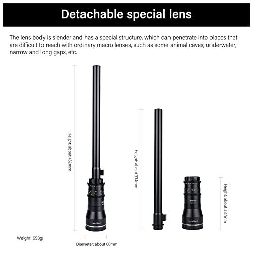 AstrHori 28mm F13 Probe Lens 2X Macro Lens Full Frame Specialty Lens for Fuji X Mount Series Mirrorless Cameras X-T2,X-T3,X-T4,X-T20,X-T30,X-T100,X-A1,etc(Black) - Image 2