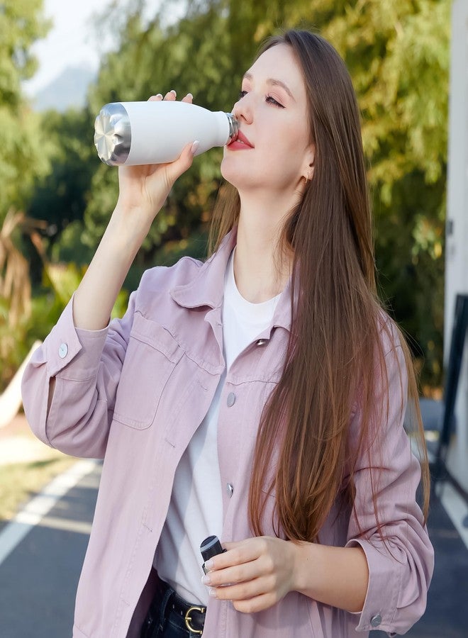 MEWAY زجاجة مياه رياضية من مي واي سعة 17 أونصة، عبوة من 12 زجاجة، مصنوعة من الفولاذ المقاوم للصدأ المعزول بتفريغ الهواء، مانعة للتسرب، بجدار مزدوج، على شكل زجاجة كولا، تحافظ على المشروبات ساخنة وباردة (أبيض، عبوة من 12 زجاجة) - Image 5