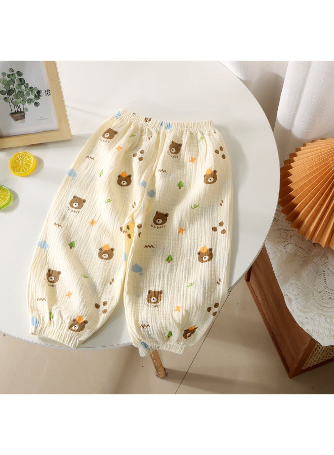 Class A New Stylish Children's Mosquito-repellent Pants, Pure Cotton Gauze Outer Wear Lantern Pants For Boys And Girls, All-cotton Pants