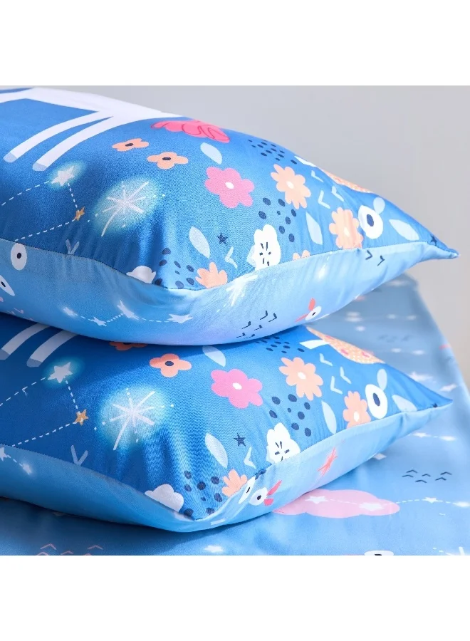 Home Box Ivy Meadows 2-Piece Unicorn Microfibre Pillow Cover Set 75 x 50 cm