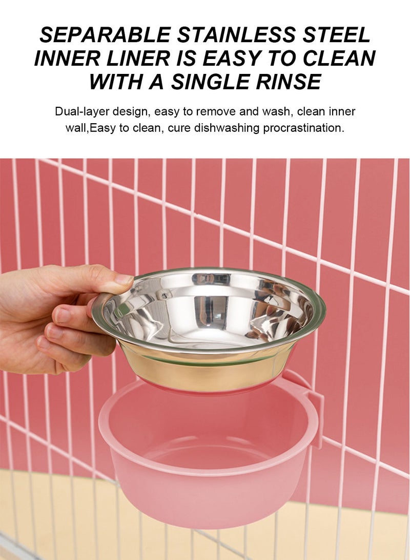 كيدل الفولاذ المقاوم للصدأ وعاء القط الكلب المياه وعاء القط قفص الحيوانات الأليفة القط الأرنب - Image 2