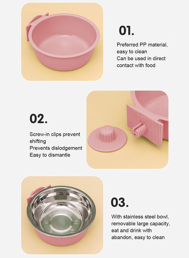 كيدل الفولاذ المقاوم للصدأ وعاء القط الكلب المياه وعاء القط قفص الحيوانات الأليفة القط الأرنب - Image 3