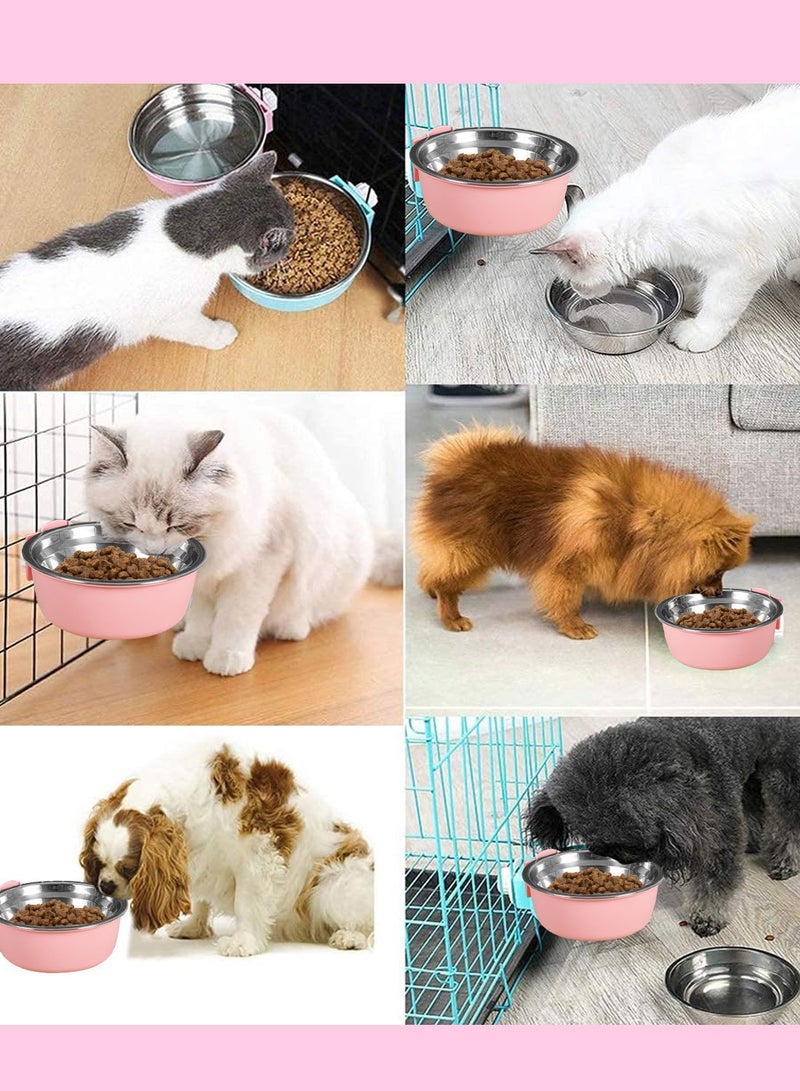 كيدل الفولاذ المقاوم للصدأ وعاء القط الكلب المياه وعاء القط قفص الحيوانات الأليفة القط الأرنب - Image 5