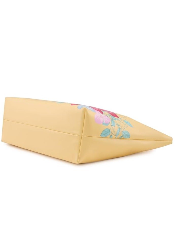 Caprese Shanaya Tote Bag, Large-Yellow | Stylish Handbag for Women | Spacious, Versatile Office & Daily Essentials Tote | Top Zip Closure - Image 4