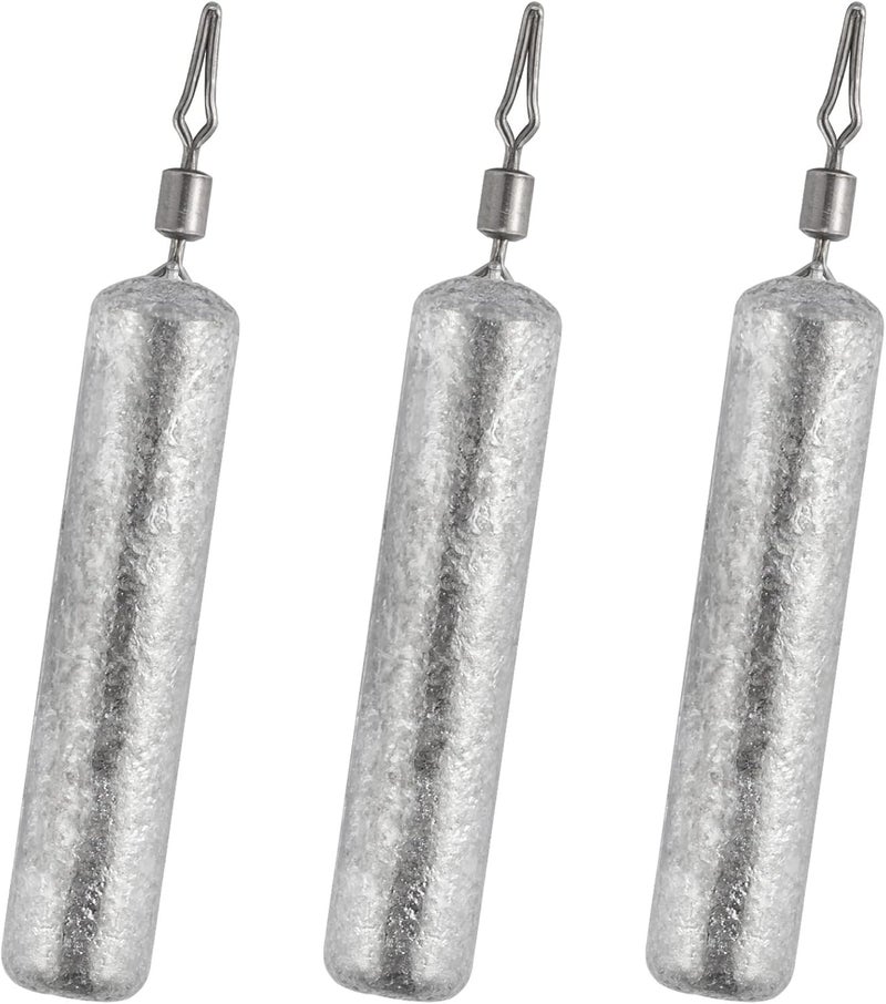 Dr.Fish 50 Pack Fishing Drop Shot Weights Lead Fishing Weights Pencil Skinny Sinkers with Barrel Swivels for Freshwater Bass Fishing - Image 1