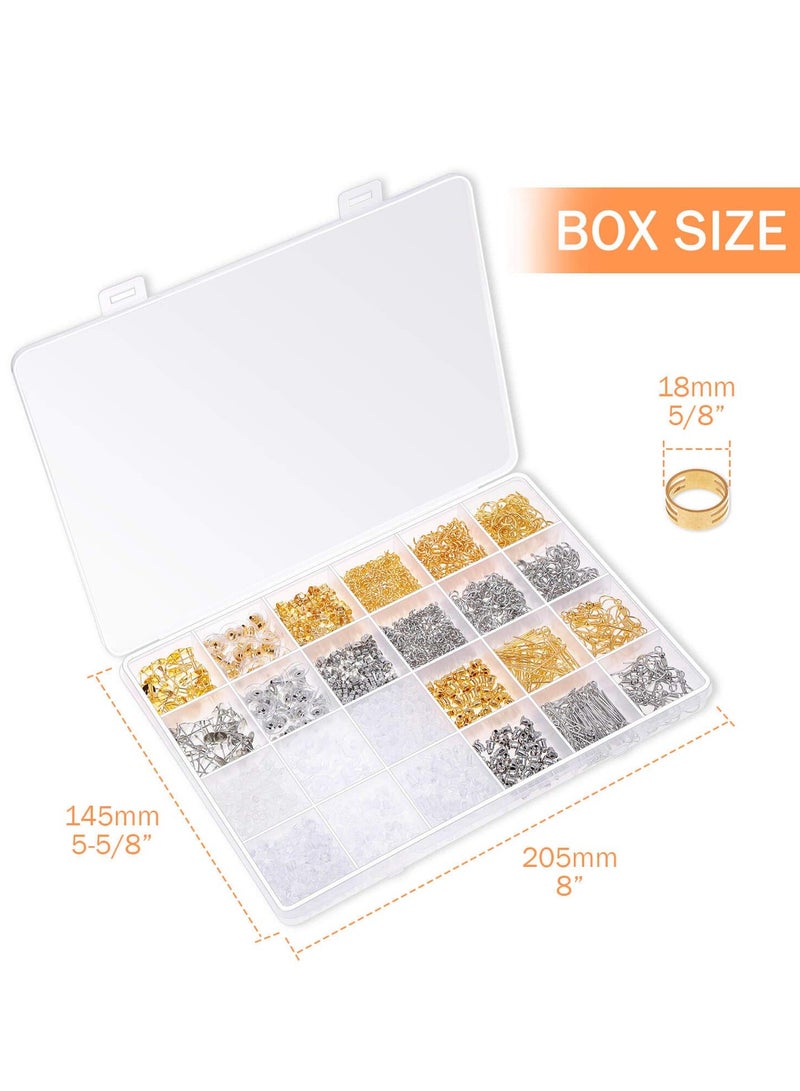 Excefore Earring Making Supplies Kit, 2320Pcs Jewelry DIY Set with Jump Rings, Earring Hooks, Posts, Backs, and Tweezers, Perfect for Making and Repairing Jewelry for Women and Girls - Image 5