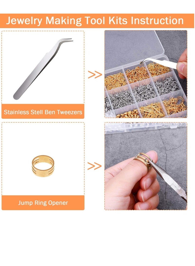 Excefore Earring Making Supplies Kit, 2320Pcs Jewelry DIY Set with Jump Rings, Earring Hooks, Posts, Backs, and Tweezers, Perfect for Making and Repairing Jewelry for Women and Girls - Image 4