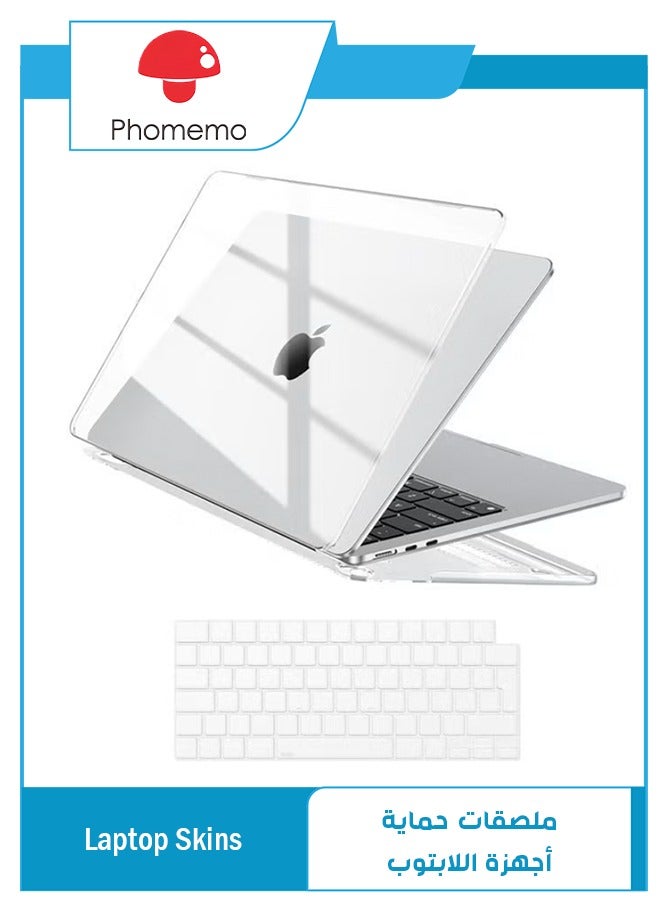 phomemo Case Compatible with MacBook Air 13 inch Case 2025 2024 2023 2022 M4 A3240 M3 A3113 M2 A2681 Plastic Hard Shell + TPU Keyboard Skin Cover for MacBook Air 13.6 inch Case, Crystal Clear - Image 1