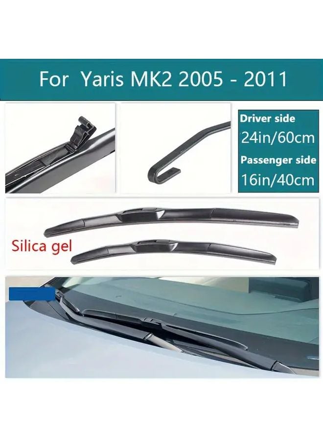 تويوتا MK2 2005-2011 مجموعة مساحات الزجاج الأمامي 2 قطعة 24 بوصة 16 بوصة - Image 2