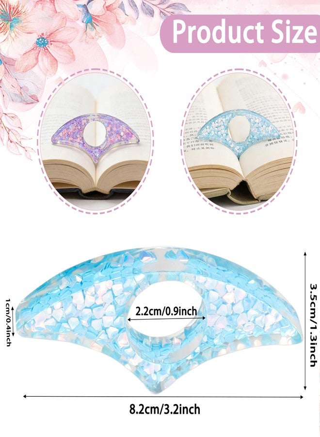 RHOttbiy 2 Pcs Thumb Book Page Holder Star Resin Book Page Holder Bookmark Reading Accessories for Book Lovers Transparent Book Opener Holder Bookmarks Gifts for Books Lovers Readers Students Teachers Bookworm - Image 3