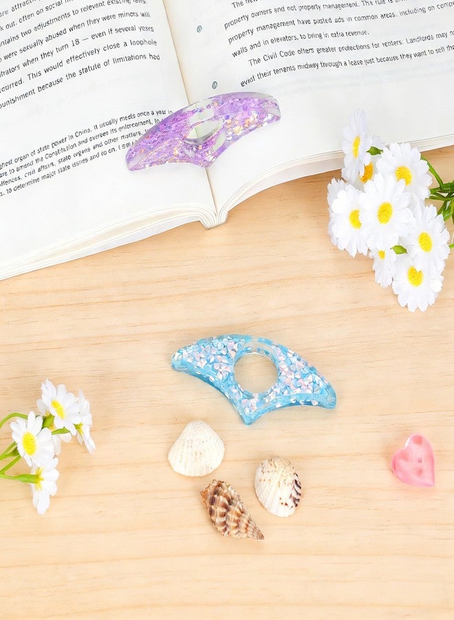 RHOttbiy 2 Pcs Thumb Book Page Holder Star Resin Book Page Holder Bookmark Reading Accessories for Book Lovers Transparent Book Opener Holder Bookmarks Gifts for Books Lovers Readers Students Teachers Bookworm - Image 2