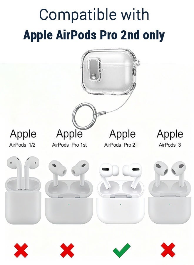 Upgraded Crystal Clear Case for AirPods Pro 2- Anti-Yellowing TPU Cover with Secure Lock & Full Protection | Shockproof/Drop-Resistant Design | Sweat Guard & Scratch Defense (Universal Fit for Men & Women) - Image 3